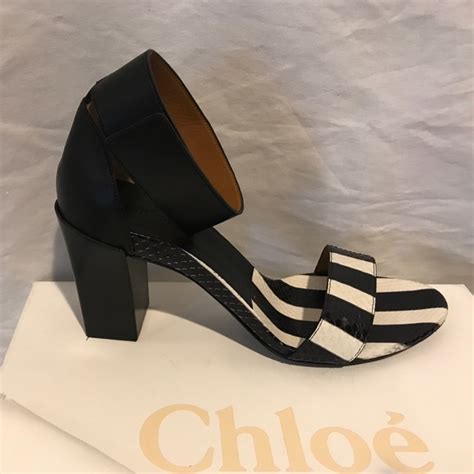 chloe black and white strap heels|chloe shoes clearance.